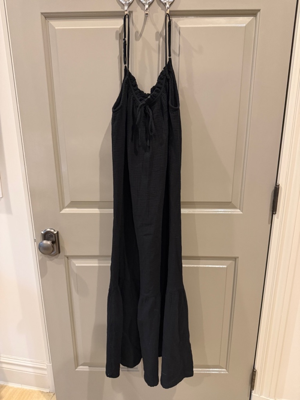 Rails Black Gauze Spaghetti-Strap Jumpsuit